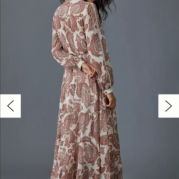 RARE!!Anthropologie Allaire Paisley Maxi Shirt Dress. NWOT - Picture 2 of 11